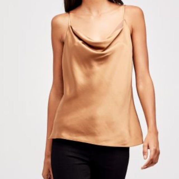 L’AGENCE Kay Cowl Neck Camisole Top Small Bronze Silk Sleeveless Blouse - Picture 1 of 7